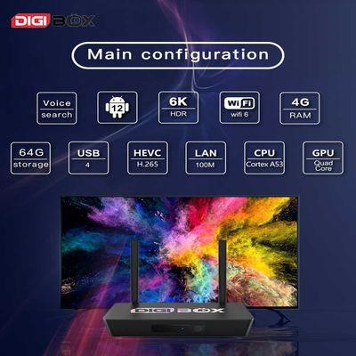 Digibox 2.4Ghz 5.8Ghz Smart TVbox mit D3 Plus Sprachsteuerung Fernbedienung